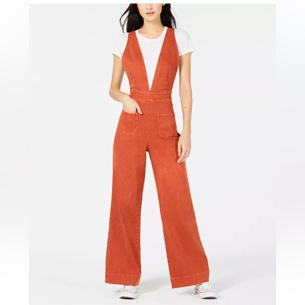 Dollhouse Women's Orange Jeans Overalls‎